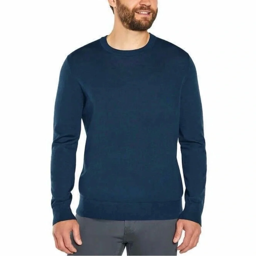 BANANA REPUBLIC Merino Wool Crew Neck Sweater‎ in Blue Size M NWT